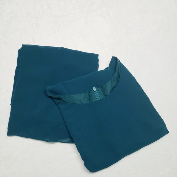 Elegant Blue-Green 2-Piece Women's Top Set – Size 14, Sheer Cardigan & Tank - Picture 13 of 13